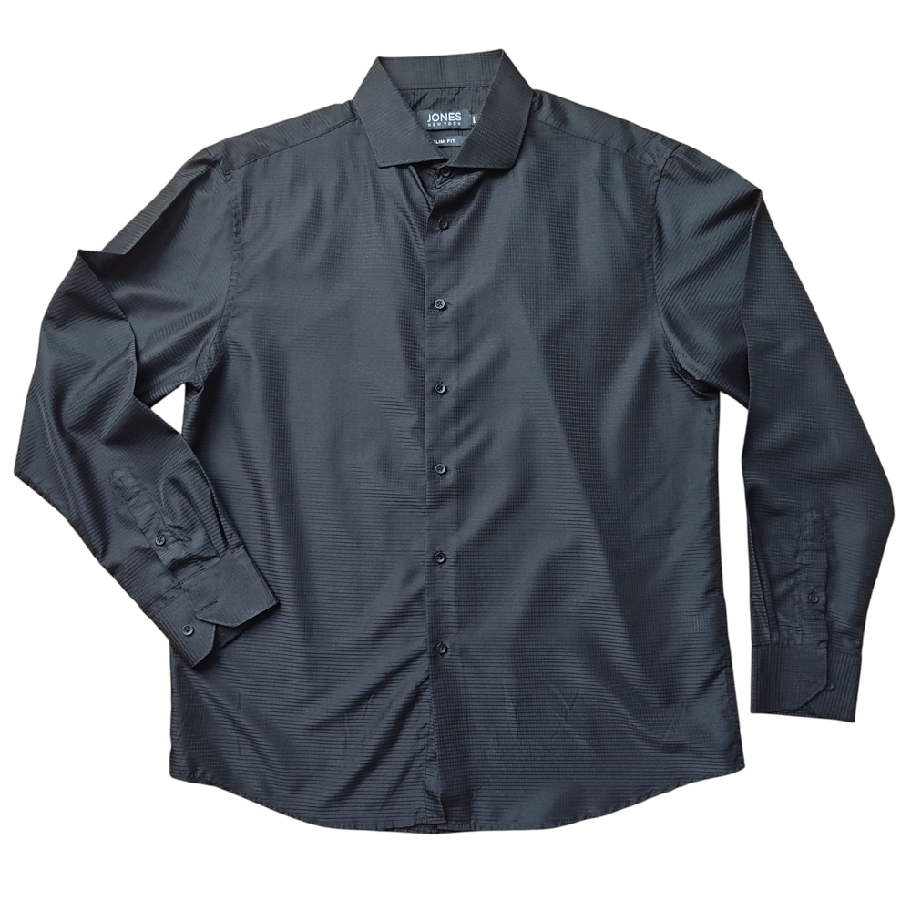 Jones New York Black Dress Button Up Long Sleeve Shirt